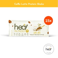 Heal Caffe Latte Vegan Protein Shake Powder - 15 Sachets [Halal, For Weight Loss Diet Meal Replacement Lean Muscle]