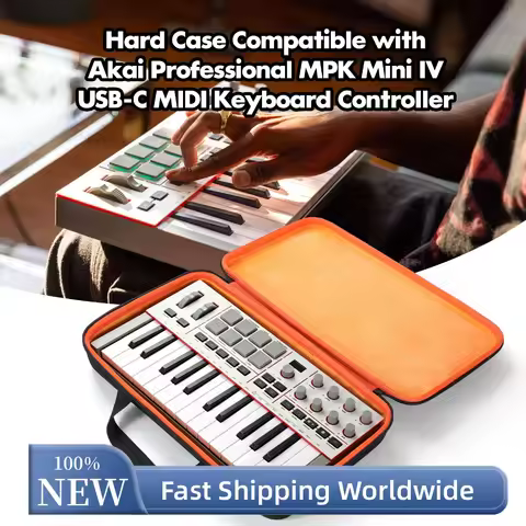 Protective Storage Case for Akai Professional MPK Mini 4 USB-C MIDI Keyboard Controller Waterproof E