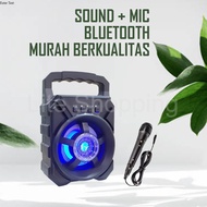 Sound Speaker Microphone Bluetooth Karaoke Bonus Mic Kabel Murah Lengkap Radio Bass Jernih Spiker So