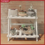 huangyan|  Double Layer Plant Stand Multifunctional Wood Plant Flower Pot Display Stand Shelf Household Supplies