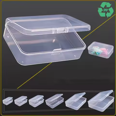 5/10Pcs PP Storage Box Mini Transparent Plastic Case Container Square Rectangle Packaging Box for Je