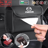 Mazda Car Tissue Box Pu Leather Hanging Type Holder Sunshade For 2 3 CX5 CX30 CX8 CX3