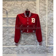 B Crop Baseball Jacket | VERSITY CROOPE Jacket | Women's baseball jacket