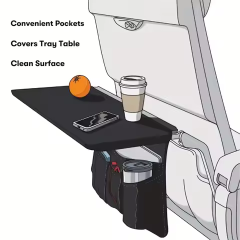 Dark gray large - high-speed rail bag airplane meal bag table board storage bag