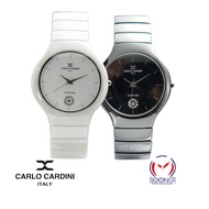Carlo Cardini 500GC-WHT-1 500GC-BLK-4 Analog Ceramic Bracelet Japan Quartz Jam Unixex Watches 100% O
