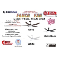 CHEAPEST INSTALLATION Fanco Fan Tributo (SMART Optional)DC Celling Fan w 36w light 3tone