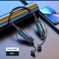 1000 Hours Play Music Neck-Mounted Bluetooth Headphone IPX5 Waterproof Sports Wireless Earphone Blue