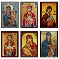 Large Greek Orthodox Icon Canvas Print Virgin Mary Panagia Byzantine Art HD Religious Wall Decor for