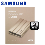 Samsung 1TB T7 Shield SSD แบบพกพา USB3.2 (สีเบจ)