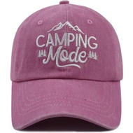 Topi Perkhemahan Lucu untuk Lelaki dan Wanita, Topi Besbol Glamping Bersulam yang Boleh Disesuaikan