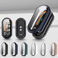 Tempered glass screen protector with PC frame case for Xiaomi Band 10 9 8, anti-scratch, anti-finger