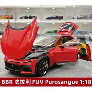 [Rijia Ready Stock] BBR Ferrari FUV Purosangue Sunroof Version Alloy Car Model 1: 18