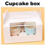 (5pcs) Cupcake Muffin Box with Window & Handle 2 cavity 4 cavity Windowed Box Cake Brownie Tart Moon