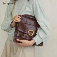 Songmont Large Swallow Lock Design Small Square Bag Shoulder Crossbody Chain Bag