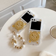 Get Rich Gold Coins Rotation Jewelled Dollar Bracelet Wristband Chain Hard PC Shockproof Phone Case 