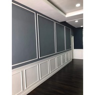 Wainscoting Keras &amp; Tahan Lasak PVC  BUKAN FOAM  Wall Skirting Quality TEBAL Wall Frame Home Deco 5METER