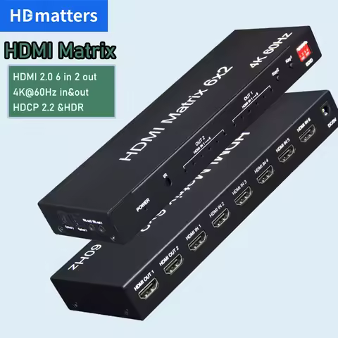 HDMI Matrix 4K 60Hz HDMI 2.0 Matrix Switch Splitter HDMI 6X2 Matrix HDMI 4X2 Matrix HDMI 2X2 Matrix 