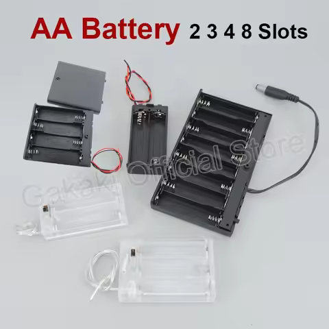 AA Battery transparent black 2xAA 3xAA 4XAA 8AA Power Storage Case Box Holder Leads for diy repair t