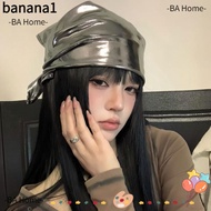 BANA Headscarf Hat, Y2K PU Leather Square Scarf, Summer Bling Bling Punk Style Women Headband Hair A