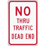 No Thru Traffic,Dead End Red Dead Traffic Signs End Sign Road No Outlet Thru Not a Through Street Em