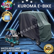 KUROMA EBIKE WITH BACK PASSENGER SEAT COVER HIGH QUALITY WATER REPELLANT AND DUST PROOF BUILT IN BAG