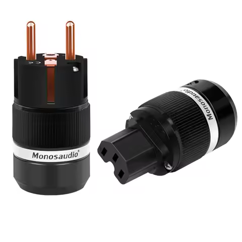 Audiophile E100/F100 99.998% Pure Copper AC Power Plug Schuko Electri jack Hifi EUR Power Plug IEC C