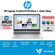 HP Laptop 15-fd1475TU SILVER CT0A9PA / Blue / Gold CU5-125H Intel Arc 24GB D5 5600MHz 512GB SSD 15.6