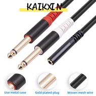 KAIKXIN Audio Splitter Cord, 13.8inch 1/8 Stereo Female to Dual 6.35mm Mono Male 3.5mm to Dual 1/4 I