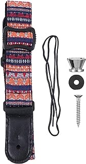 EXCEART Ukulele Strap Ethnic Style Adjustable Uke Shoulder Strap for 21 23 26 Inches Soprano Concert Tenor Baritone Ukulele Banjo and Mandolin Red