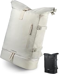 Rolltop Backpack Men & Women: LYØ - Large & Waterproof (24-31L) | Laptop Backpack 17 Inch with Shoe 