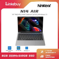 Ninkear N14 Air Laptop 14'' FHD IPS Screen laptop brand new original Intel Celeron J4105 CPU 8GB DDR4+512GB SSD Windows 11 180° Angle laptop sale lowest price desktop pc computer set