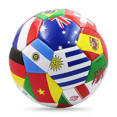 Flag Printed Soccer Ball Official Size 5 Soccer Match Ball Outdoor Match Game Football Pvc 2.7Thicke