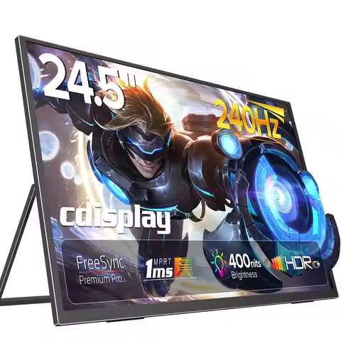 24.5 Inch 240Hz Portable Monitor 1080P 100%sRGB 460Nit External Gaming Screen for Laptop Xbox Switch