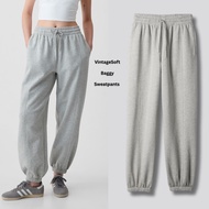 Women's Midrise Jogger Pants (GPP398 BAGGY-GRAY SWEAT JOG)