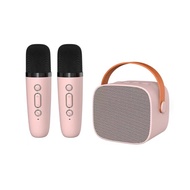 Actual【COD】Speaker Bluetooth 2Mic 1 Set Karaoke Speaker Ktv Cute Wireless Lucu Portabel Luar Ruangan