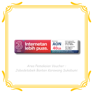 Tri AON Kuota 40GB | Voucher Data | Berlaku Jabodetabek Banten Karawang Sukabumi