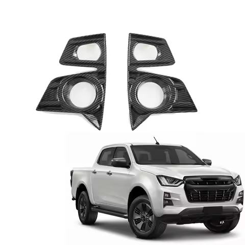 Fog Light Lamp Trim Car Front Lamp Accessories ABS Carbon Fiber For Isuzu D-MAX DMAX 2021 2022 2023