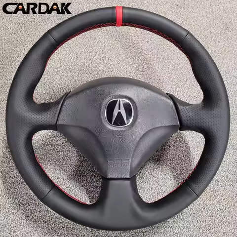 DIY Black Leather Car Steering Wheel Cover For Honda S2000 2000-2008 Civic Si 2002-2004 Acura RSX Ty