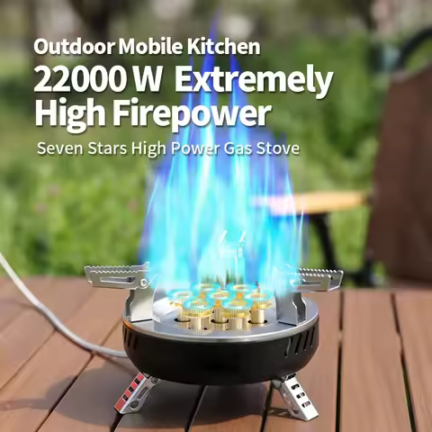 Outdoor Electronic Ignition Furnace 3/7-Core Camping Gas Stove High Power Gas Stove Portable Tourist