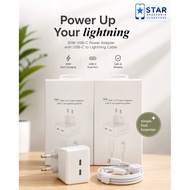 50W Dual USB-C Travel Charger + USB-C to Lightning Cable – 50W IOS Fast Charging Charger