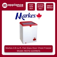 Markes 3.9 cu.ft. Flat Glass Door Chest Freezer MCFG-110XW/G