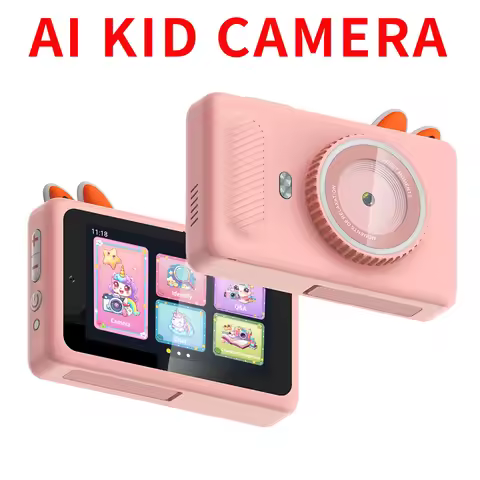 AI Kid's Camera HD digital Video Front Rear Camera Touch Screen 3.97-inch Roll Speech Wifi Android O