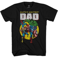 Marvel Avengers Mightiest Dad Hulk Captain America Graphic Adult Tshirt cotton