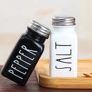 2 Pcsset Kaca Perasa Kaca Botol Hitam dan Putih Garam Lada Shaker Dapur Perasa Botol Penyimpanan Botol Perasa Alat