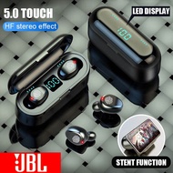 ♥Original Product+FREE Shipping+COD♥ JBL F9 TWS Earphones Bluetooth Headset Gamer V5.0 Chip Touch Control Phone Handfree Blutooth Earphone Wireless In-ear Headphones