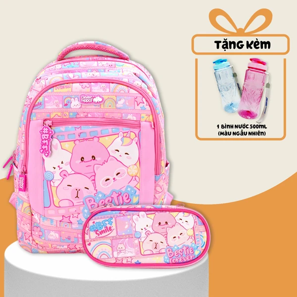 Combo Ba Lô Activego + Bóp Viết Bestie Forever Clever Hippo - Trung Học (Tặng Kèm Bình Nước 500ml)