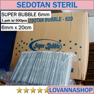 500pcs Straws 6mm x 20cm Black SUPER BUBBLE Sterile Pointed Straws for tea, ice, coffee, warm syrup 