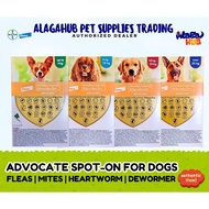 ADVOCATE SPOT ON FOR DOGS (AGAINST FLEAS, WORMS, AND HEARTWORM, MANGE OR GALIS)