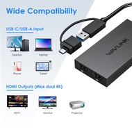 เว็บลิงก์ USB 3.1/USB C ไปยังหัวแปลงสัญญาณ HDMI คู่ฮับแสดงผลแบบ Dual 5K 60Hz สำหรับการ Lenovo พื้นผิ