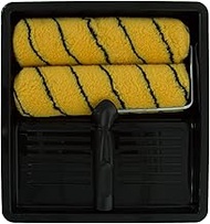 Coral 43101 Task Partner 9" 1.5" Diameter Roller Set with Headlock Frame and Polyester Covers, Black
